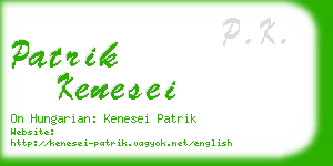 patrik kenesei business card